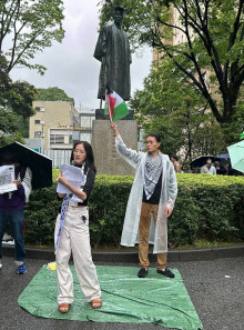 【抗議活動】ガザ抗議デモ、日本の大学でも広がる「物事を考えて行動する余裕がある学生から動かないと」意義強調