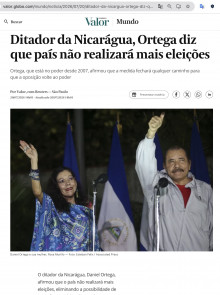 【国際】 ニカラグア、民主主義の終焉を宣言――オルテガ大統領「選挙はもうしない」